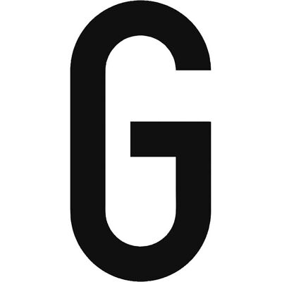 Nuova Algis CARATTERE ADESIVO TARGHE NERO "G" IN PVC H 8 cm Nuova Algis CARATTERE ADESIVO TARGHE NERO "G" IN PVC H 8 cm