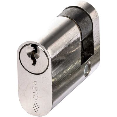 Cisa MEZZO CILINDRO OVALE MISURA 38 = 28+10 mm OTTONE NICHELATO Cisa MEZZO CILINDRO OVALE MISURA 38 = 28+10 mm OTTONE NICHELATO