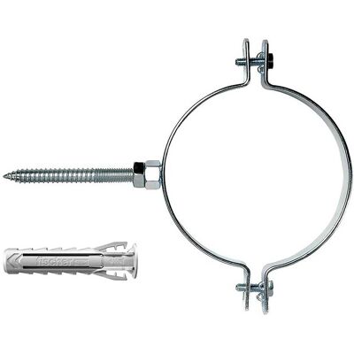 Fischer COLLARE PER TUBI IN PE E PVC Ø 40 mm 1 PEZZO TASSELLO NYLON Ø 12x60 mm Fischer COLLARE PER TUBI IN PE E PVC Ø 40 mm 1 PEZZO TASSELLO NYLON Ø 12x60 mm