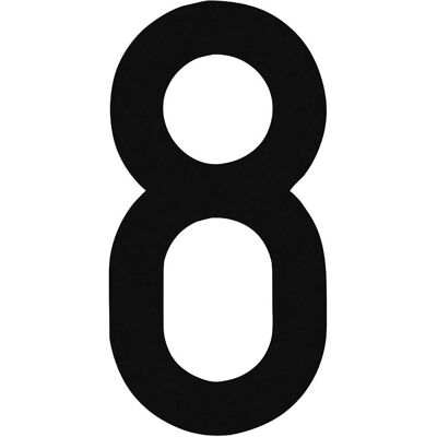 Nuova Algis CARATTERE ADESIVO TARGHE NERO "8" IN PVC H 8 cm Nuova Algis CARATTERE ADESIVO TARGHE NERO "8" IN PVC H 8 cm