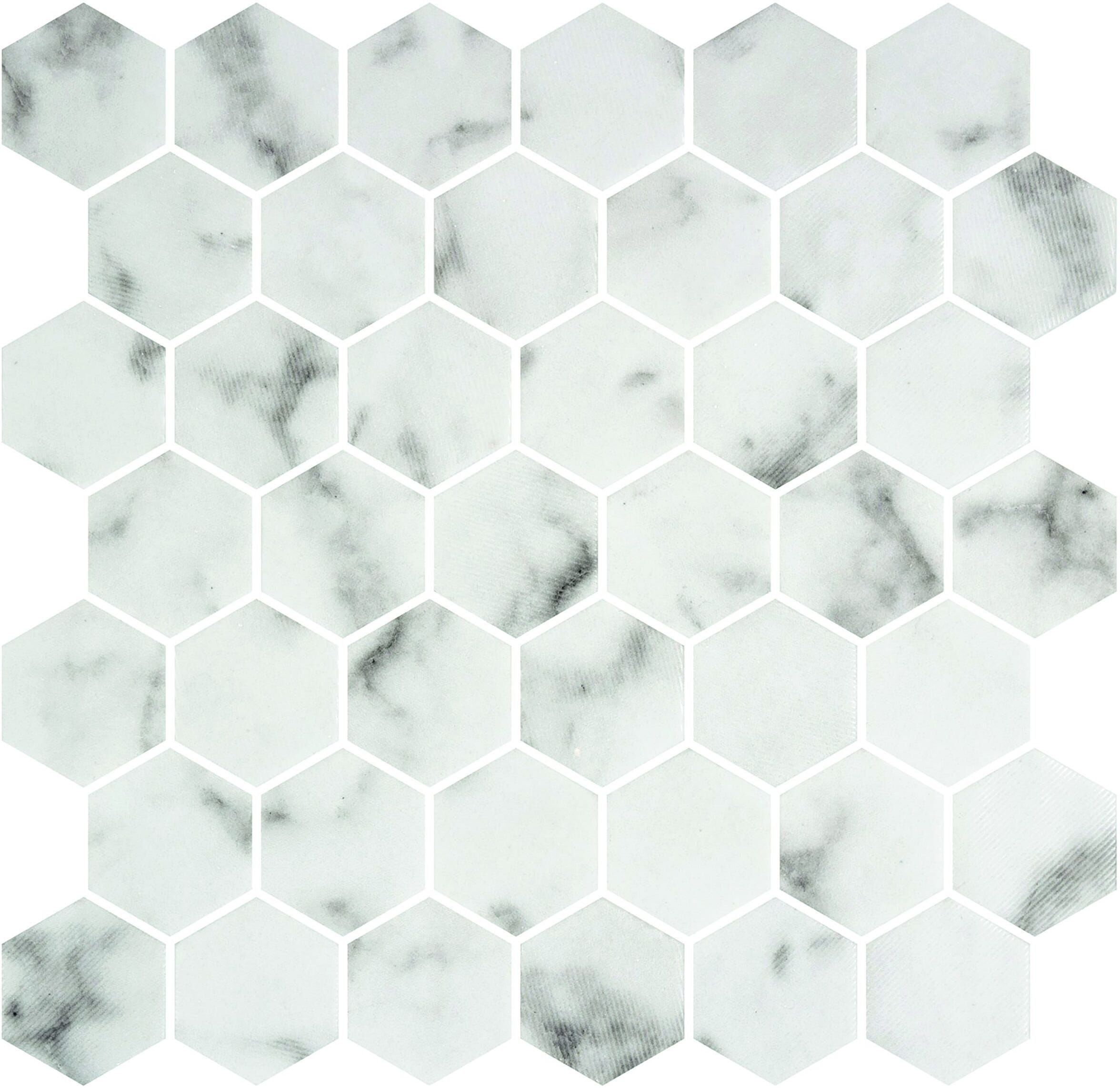 Mosaico Esagonale Macael Textured Bliste 28,8x28,6 Cm Tessere 5x5 Cm Pasta Di Vetro 1 Pezzo Mosaico Esagonale Macael Textured Bliste 28,8x28,6 Cm Tessere 5x5 Cm Pasta Di Vetro 1 Pezzo