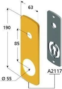 Kit Cover Disec Per Protettore/maniglia Ottone Lucido Da Esterno Per Porta Blindata