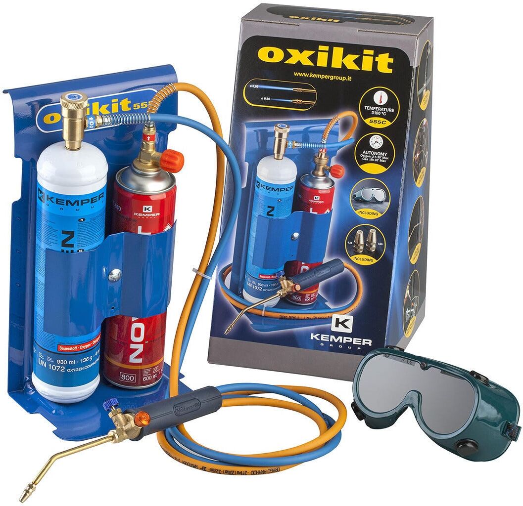 KEMPER Kit Saldatura  555 C  3100 °c Con 2 Punte Ø 0,50 Mm E Ø 0,65 Mm Bombole A Perdere KEMPER Kit Saldatura  555 C  3100 °c Con 2 Punte Ø 0,50 Mm E Ø 0,65 Mm Bombole A Perdere