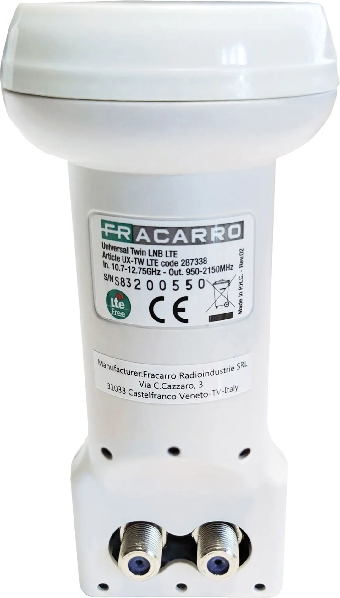 fracarro lnb universale  twin lte attacco Ø 40 mm