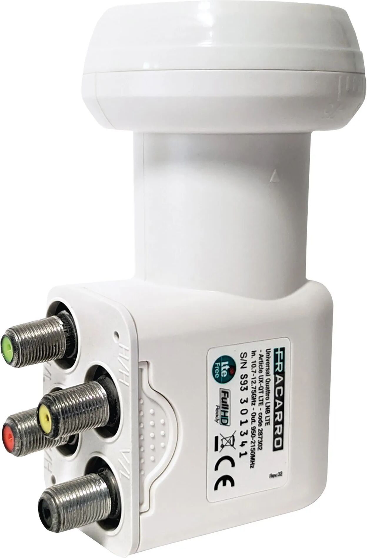 fracarro lnb universale  4 uscite hv-hv lte attacco Ø 40 mm approvato sky