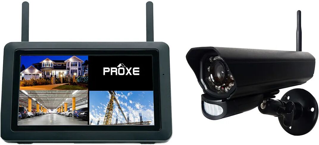 PROXE Kit Tvcc  Wireless Digitale Hd Telecamera 16 Led A Colori Monitor 7'' Senza Fili