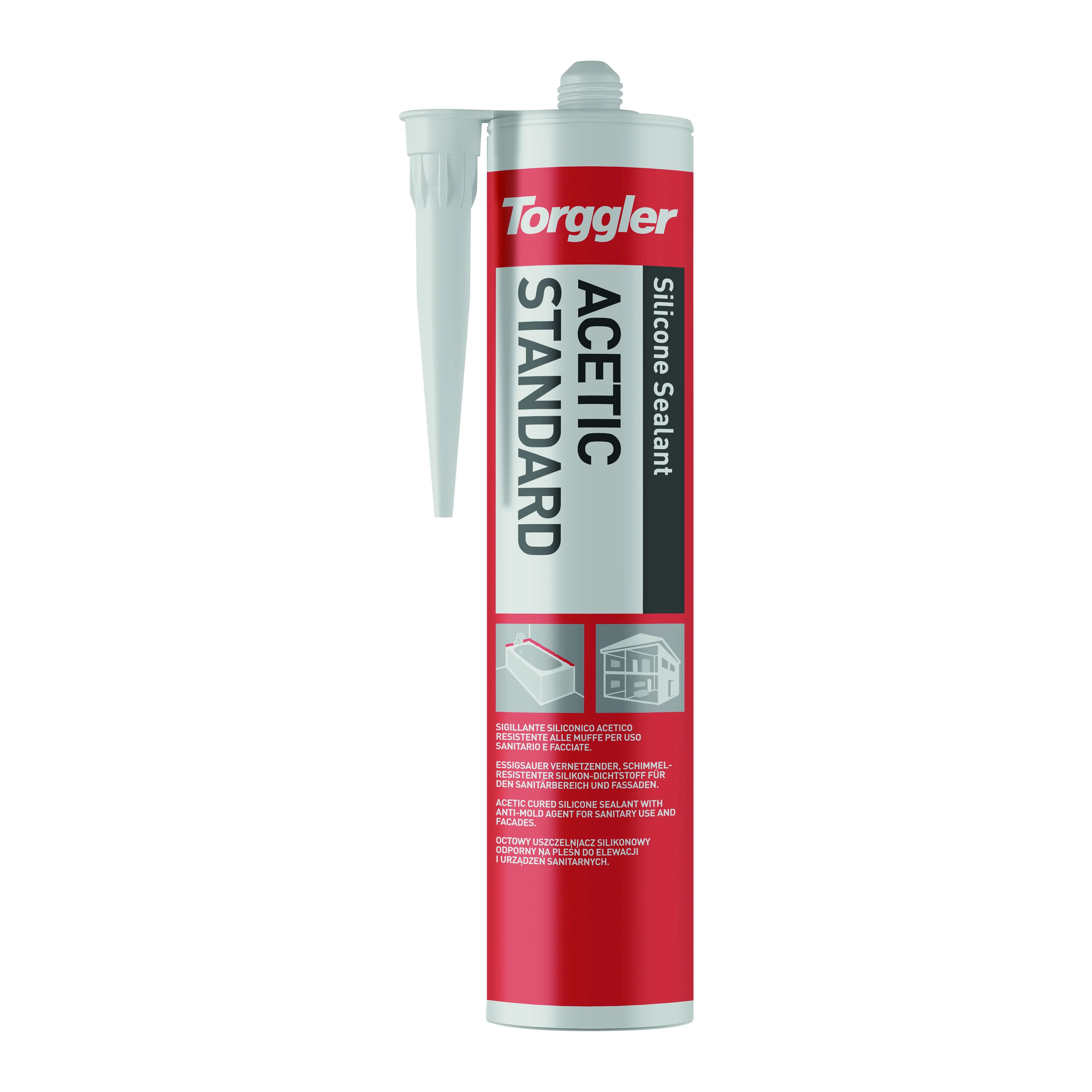 TORGGLER Silicone Acetico  Generico E Ambienti Sanitari Bianco  280 Ml TORGGLER Silicone Acetico  Generico E Ambienti Sanitari Bianco  280 Ml