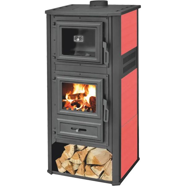 tecnomat stufa legna blist roma g 12,1 kw con forno bordeaux