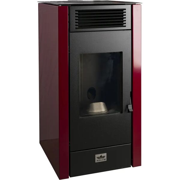 adler stufa pellet ad aria  gardena 12 10,6 kw bordeaux