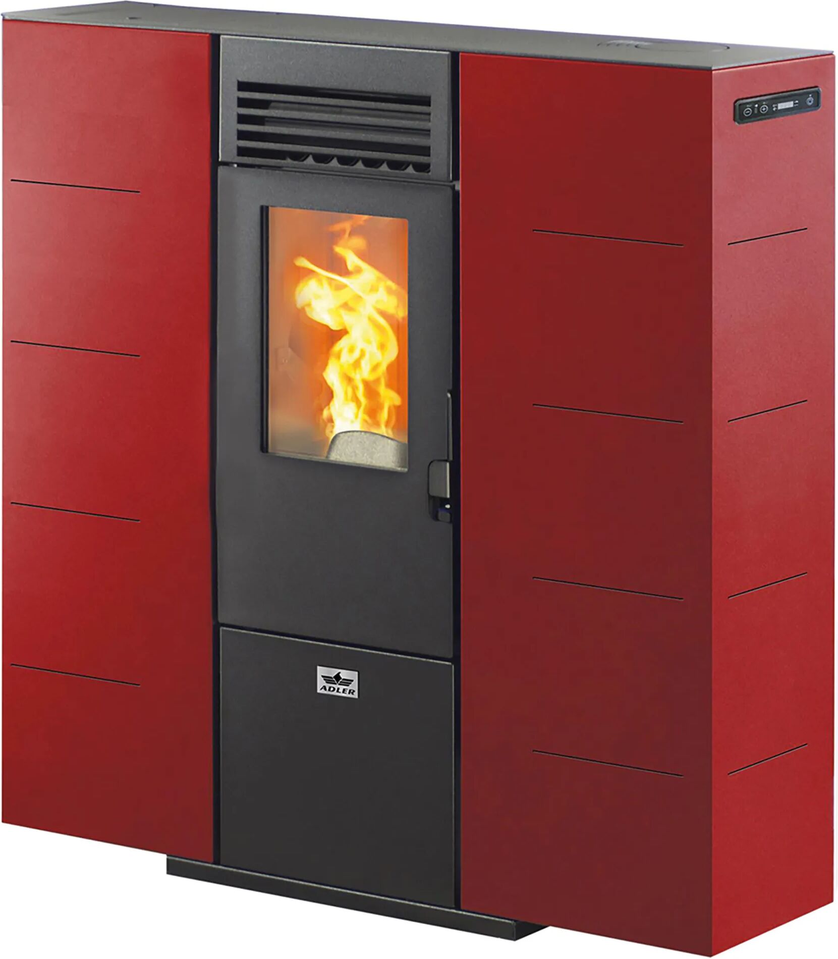 adler stufa a pellet ad aria  iris 6 6,14 kw bordeaux