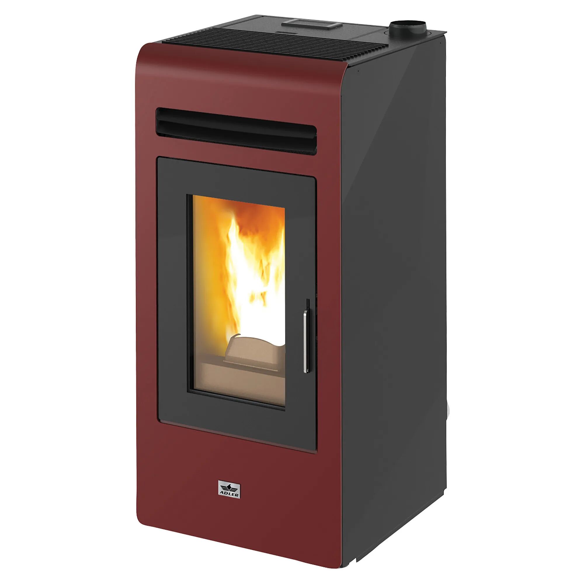 adler stufa a pellet  cortina 12 aria 10,8 kw bordeaux