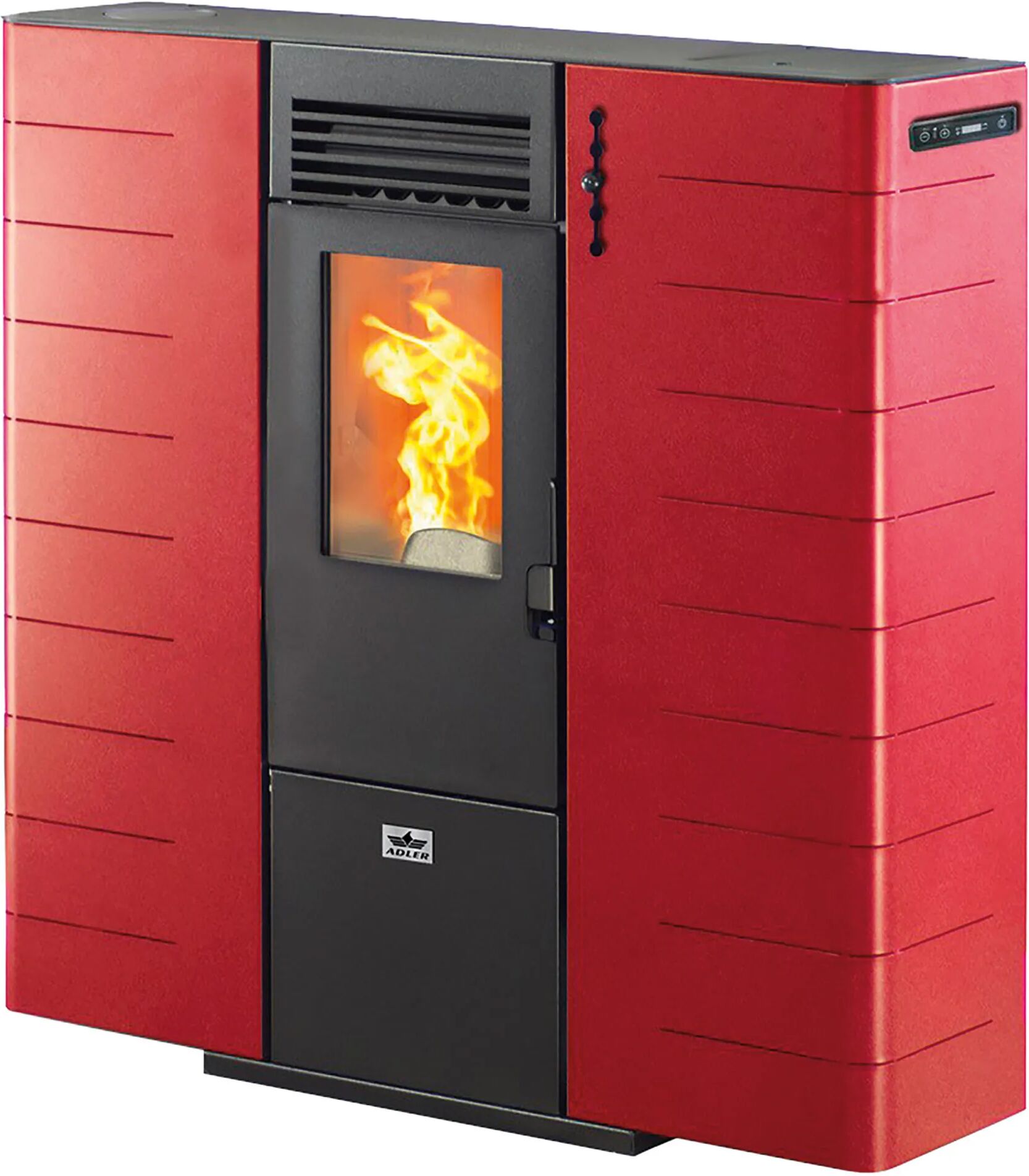 adler stufa a pellet ad aria  iris 10 canalizzata 9,01 kw bordeaux