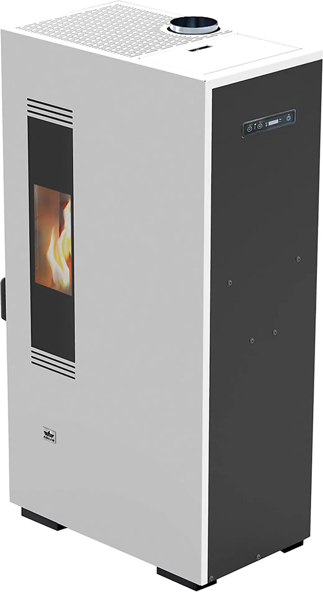 adler stufa pellet ad aria  mini 5 4,5 kw bianca