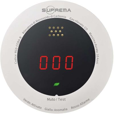 Suprema RILEVATORE CO MONOSSIDO DI CARBONIO DA PARETE A BATTERIA CR123 NON INCLUSA Suprema RILEVATORE CO MONOSSIDO DI CARBONIO DA PARETE A BATTERIA CR123 NON INCLUSA