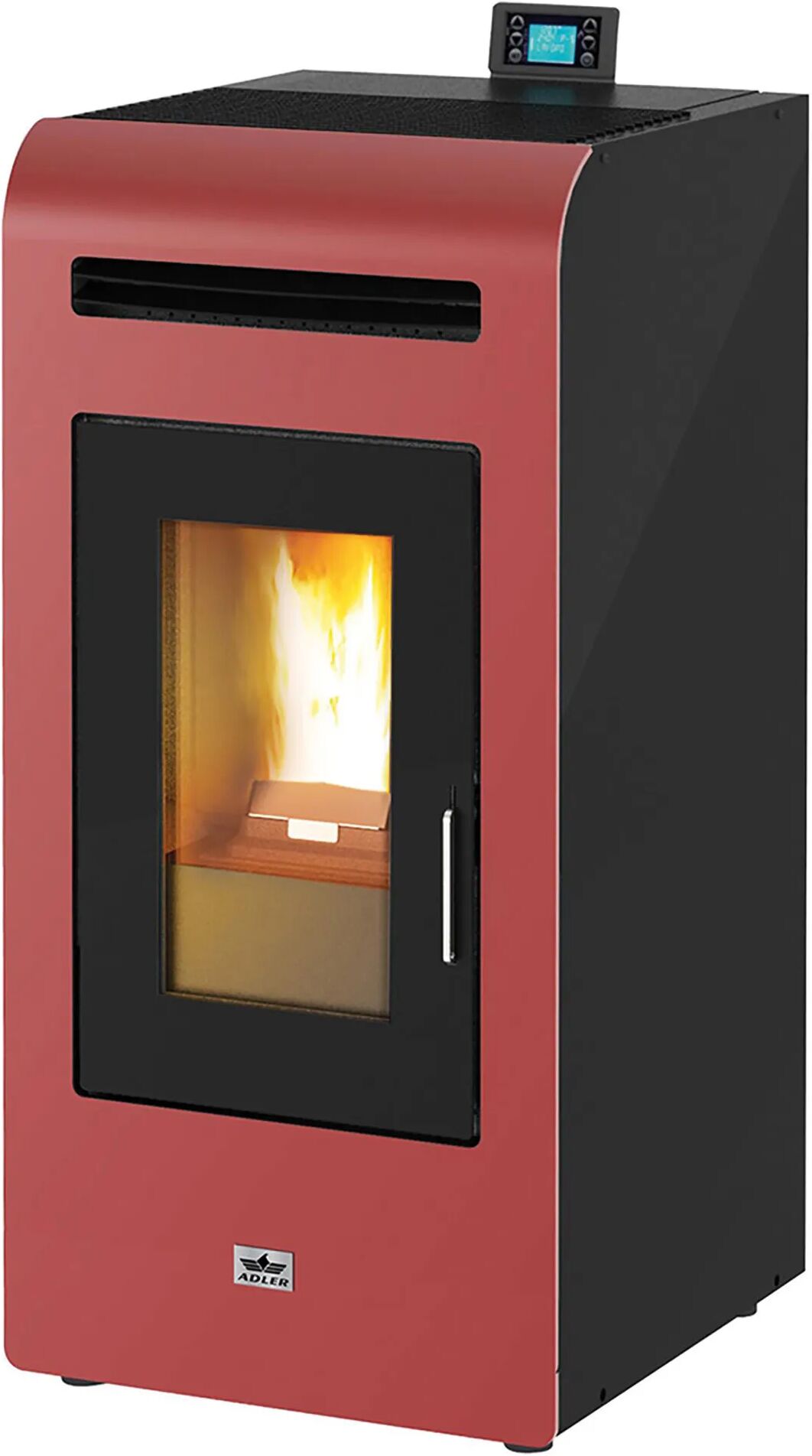 ADLER Stufa A Pellet Ad Aria  Cortina 16c Canalizzata 15,2 Kw Bordeaux