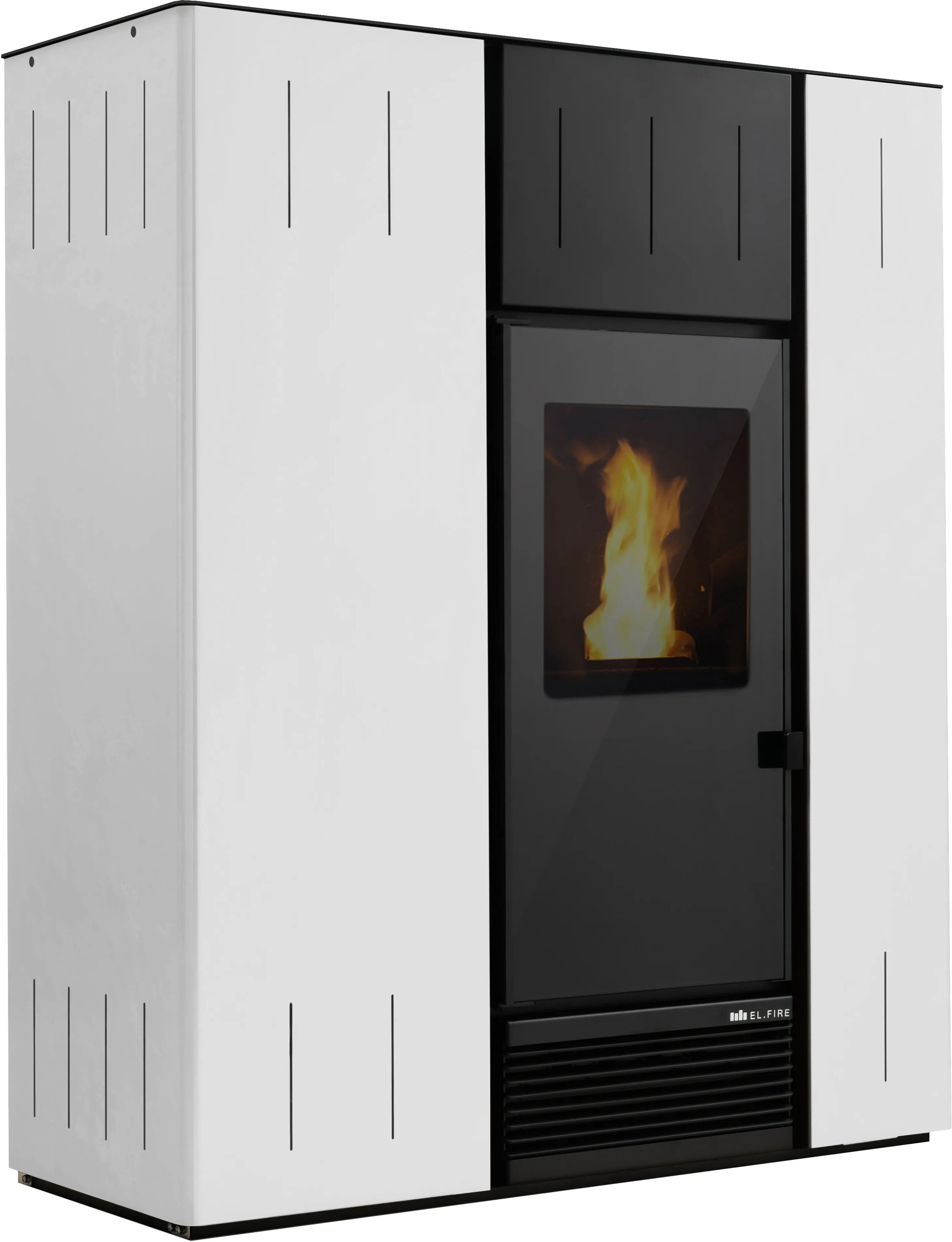 EL_FIRE Termostufa A Pellet El.Fire Venice Idro 16,98 Kw All&apos;Acqua 3,01 Kw Ambiente Bianca Ventilata