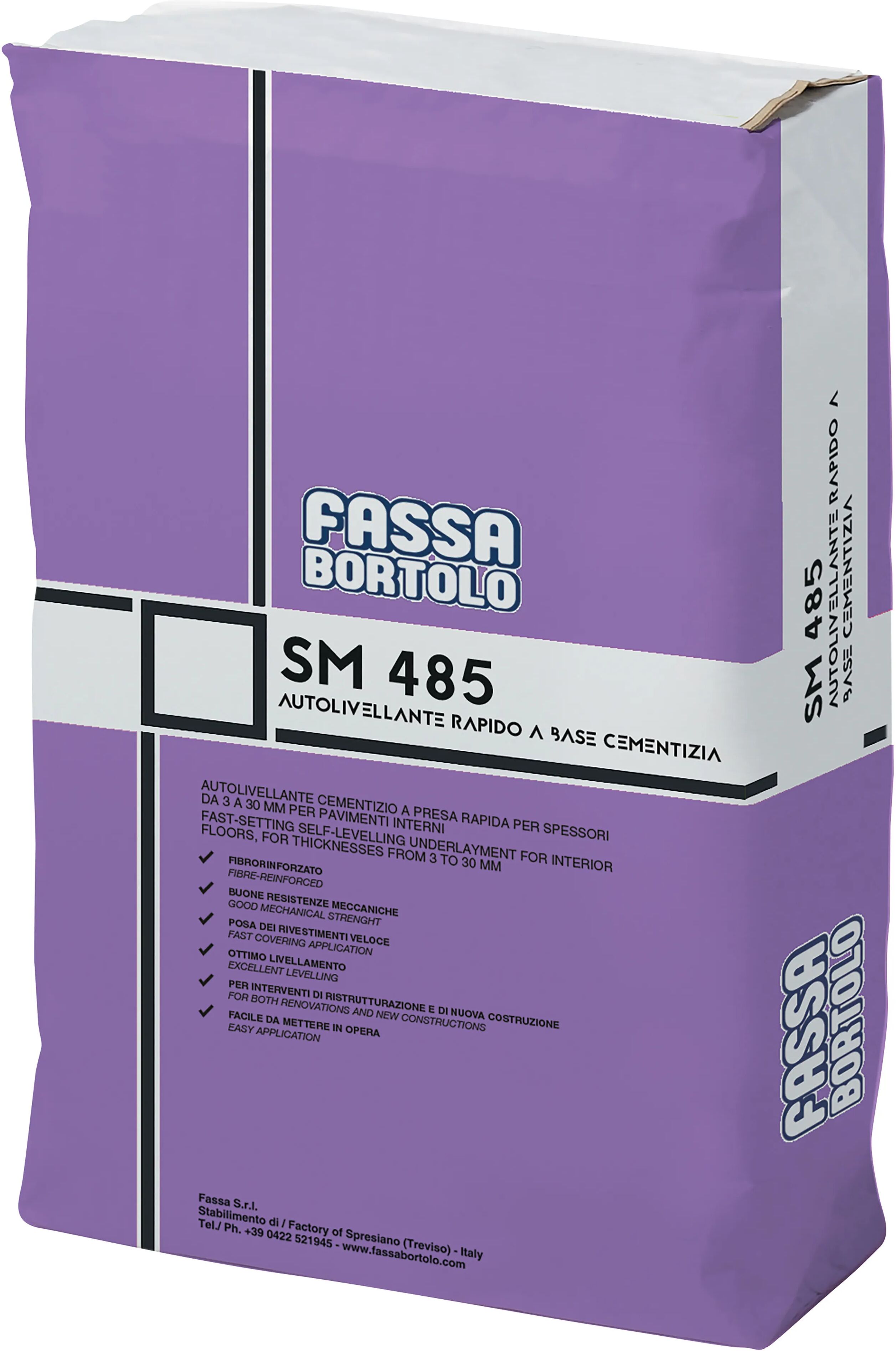 Fassa AUTOLIVELLANTE SM485 RAPIDO 25 kg PER SPESSORI DA 3 A 30 mm PER INTERNI