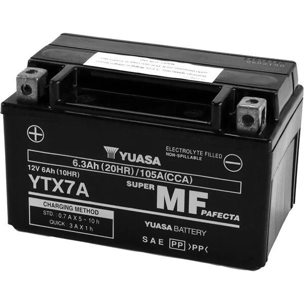 yuasa batteria moto 6 ah 12 v  ytx7a-wc 152x88x94 mm (lxpxh) 2,93 kg