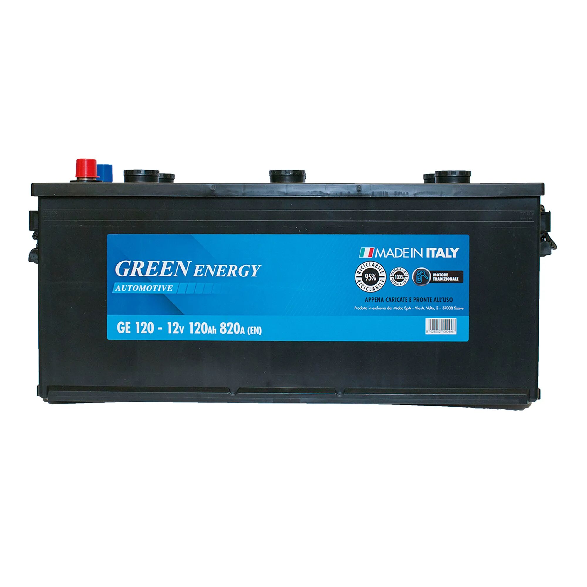 green energy batteria autocarro 120 ah greenenergy spunto 820a 510x175x225 mm (lxpxh) peso 32,60 kg