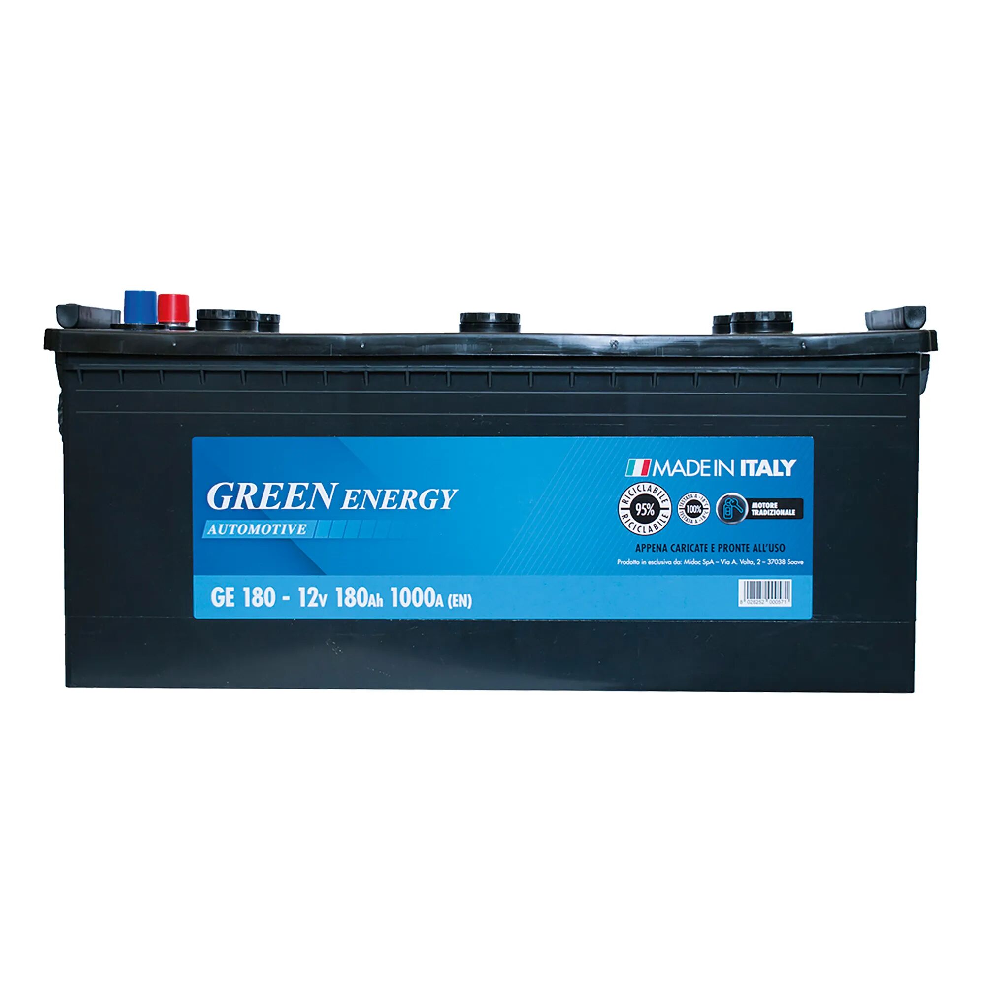 green energy batteria autocarro 180 ah greenenergy spunto 1000a 513x223x223 mm (lxpxh) peso 41,50 kg