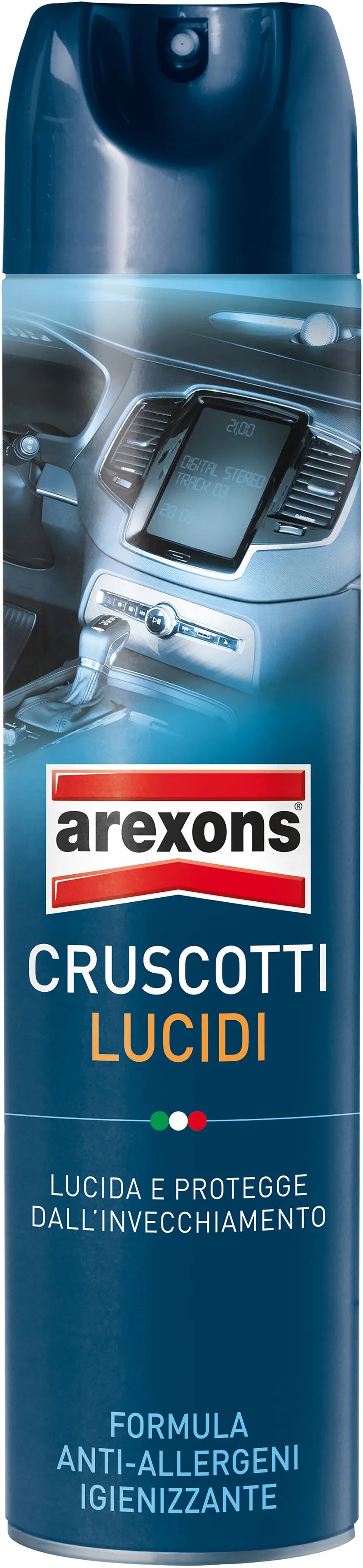 arexons pulitore cruscotti auto lucidi  spray 600 ml igienizzzante con anti-allergeni