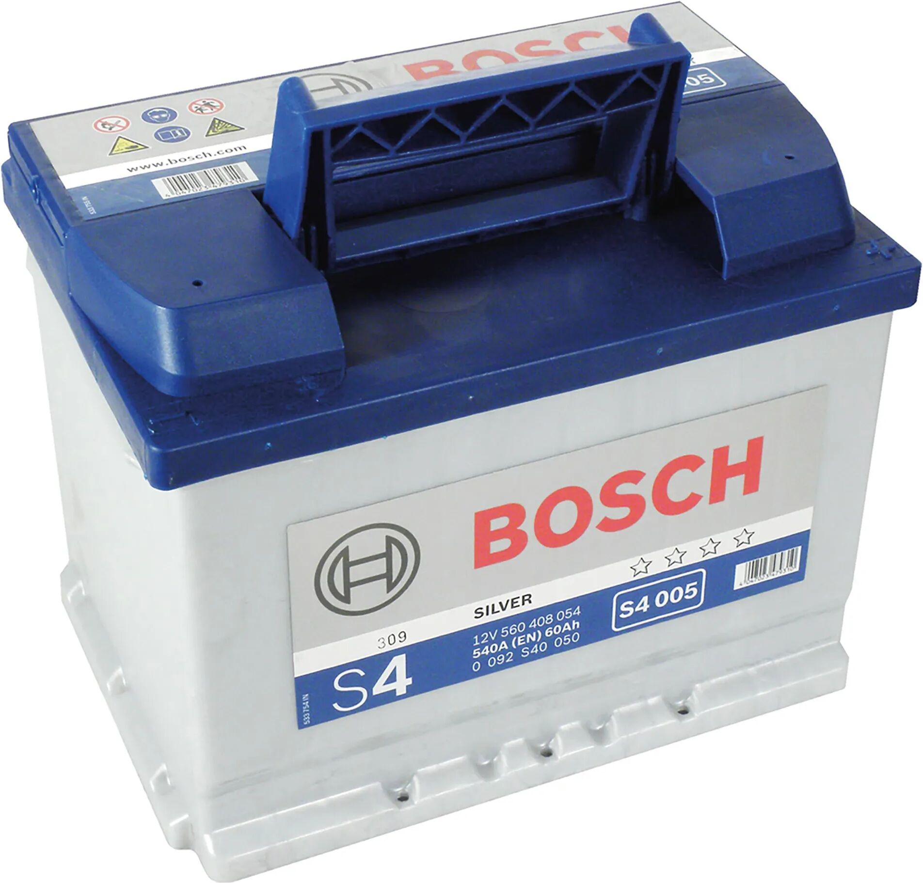 Bosch BATTERIA AUTO 60 Ah  S4 SPUNTO 540A 242x175x190 mm (LxPxH) PESO 12,65 kg LINEA BLU