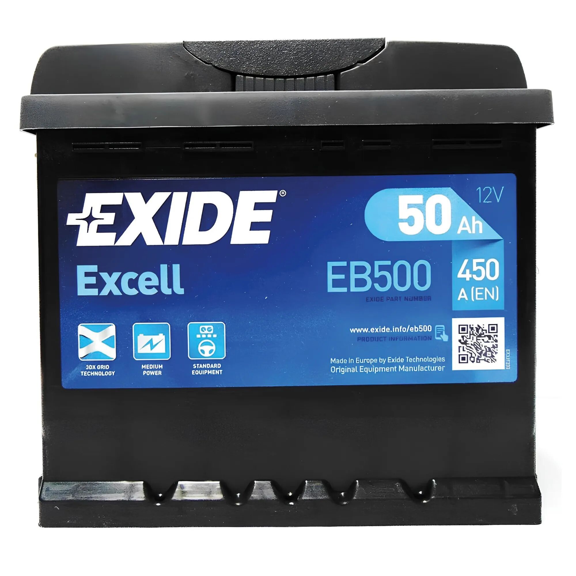 Exide BATTERIA AUTO 50 Ah  SPUNTO 450A 207x175x190 mm (LxPxH) PESO 12,10 kg