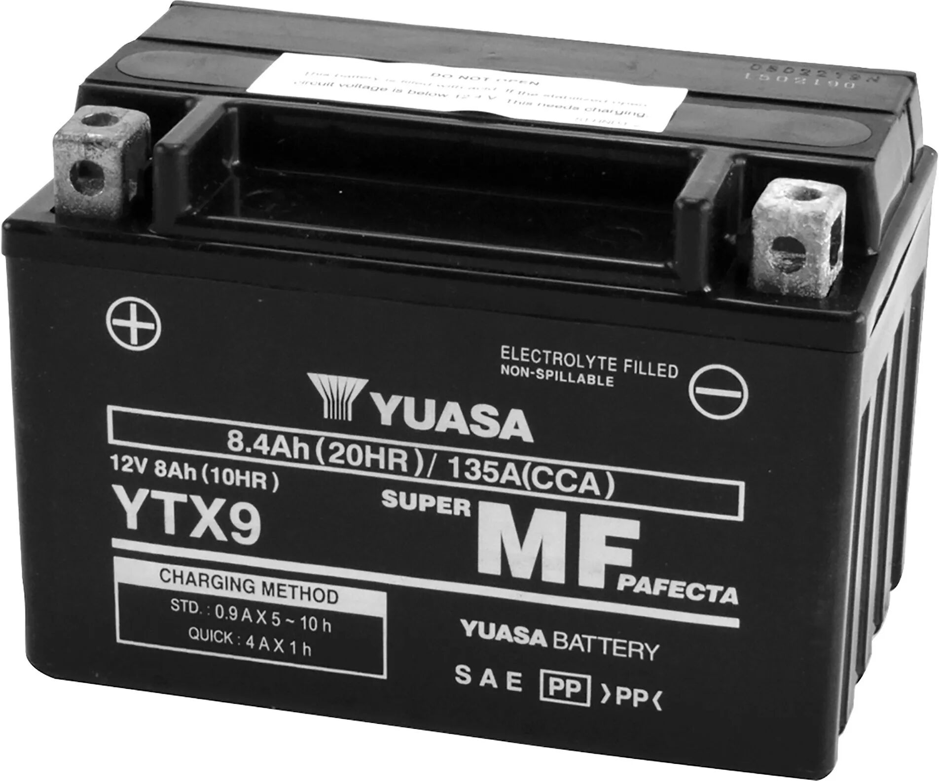 Yuasa BATTERIA MOTO 8 Ah 12 V YTX9-WC 152x88x106 mm (LxPxH) 3,38 kg