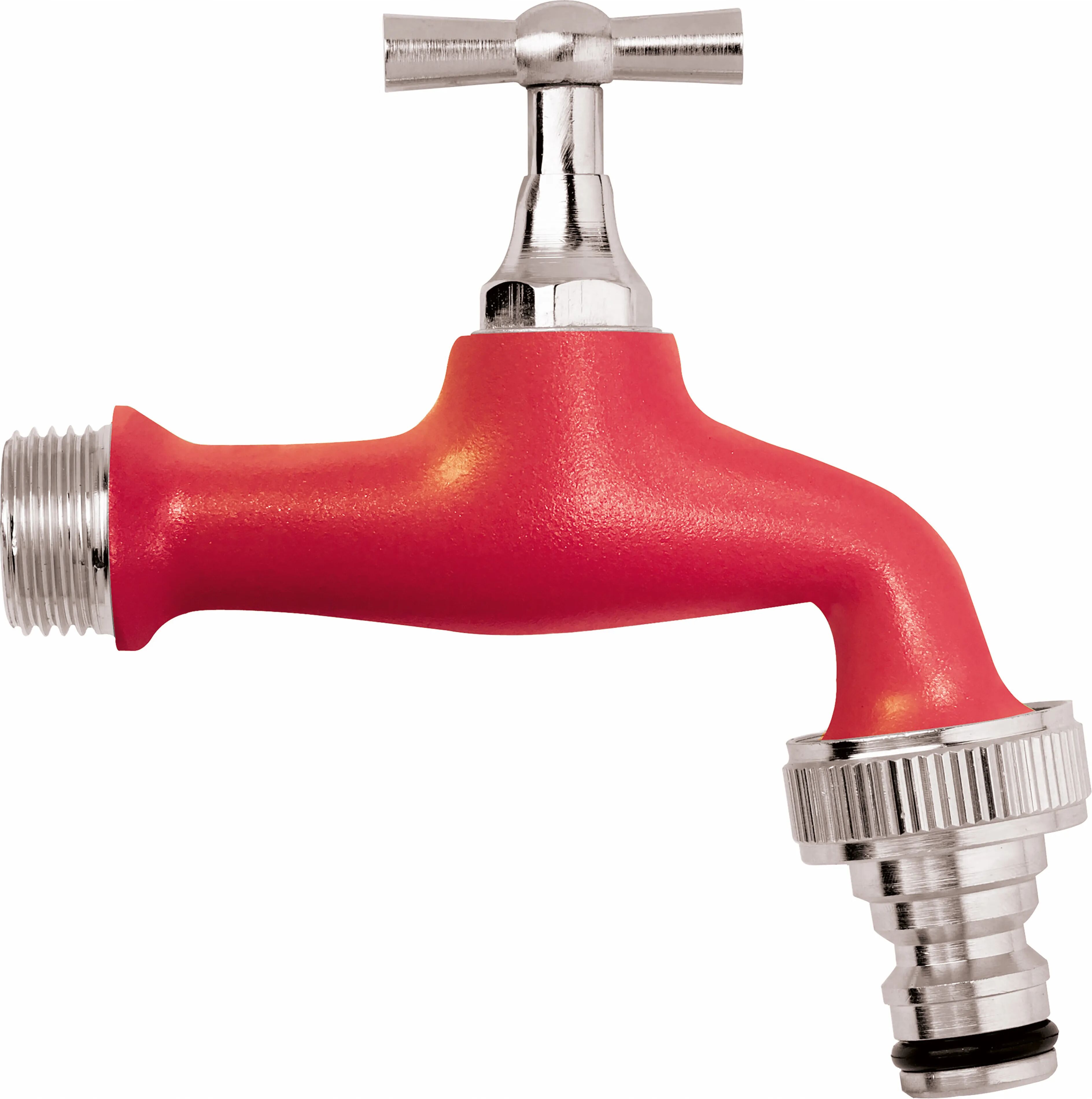 Tecnomat RUBINETTO STANDARD VERNICIATO ROSSO   CON INNESTO RAPIDO 1/2"