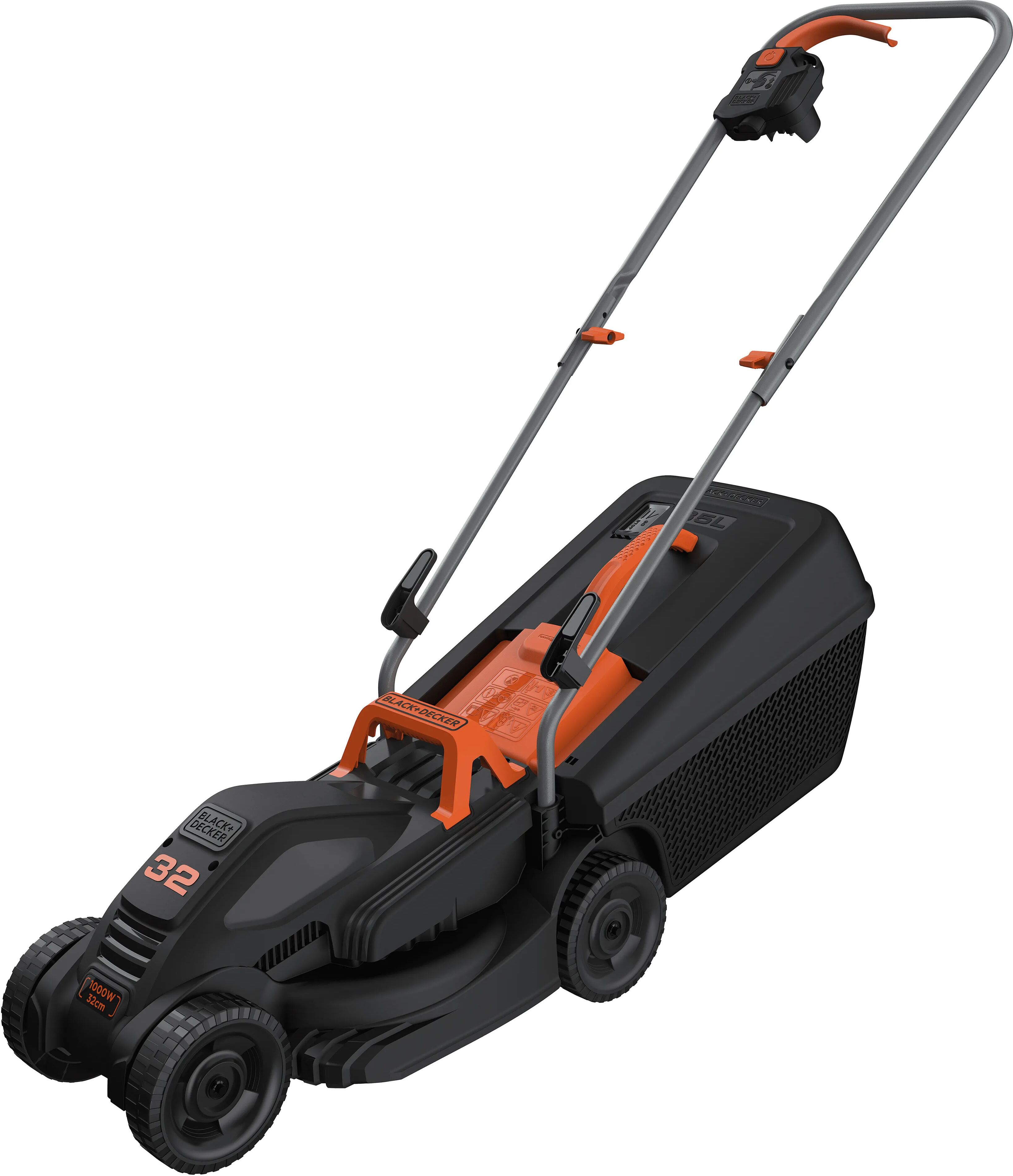 Black & Decker TOSAERBA ELETTRICO 1000 W B&D BEMW351-QS TAGLIO 32 cm CAPACITA' CESTO RACCOLTA 30 l