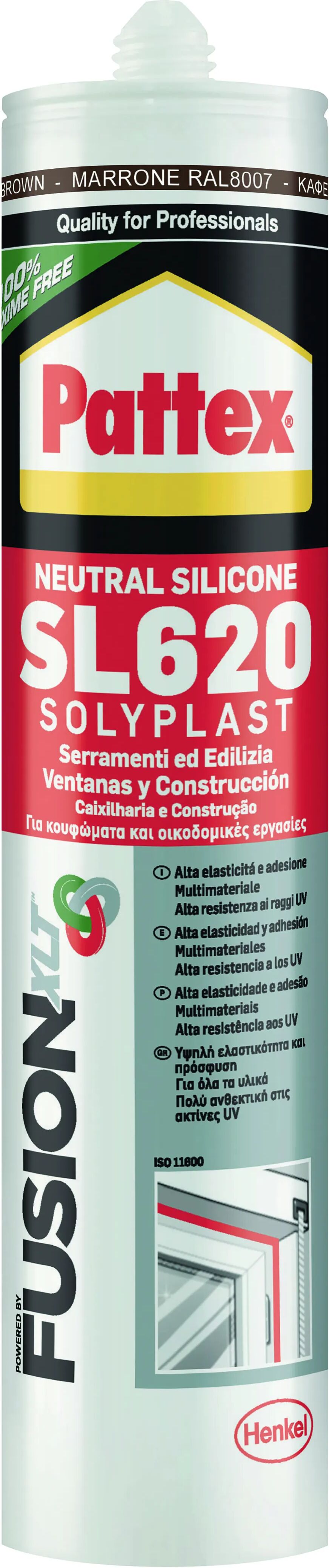 PATTEX Silicone Neutro  Per Serramenti Marrone Ral 8007 300 Ml