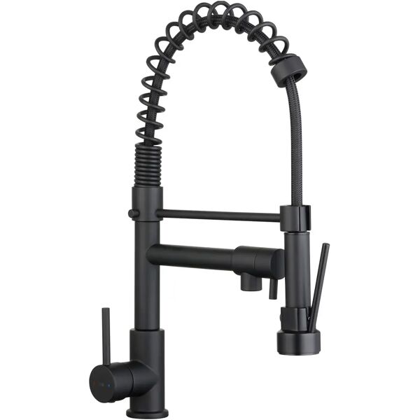 essebagno miscelatore lavello  big pro nero con bocca girevole e doccetta cartuccia Ø 35 mm