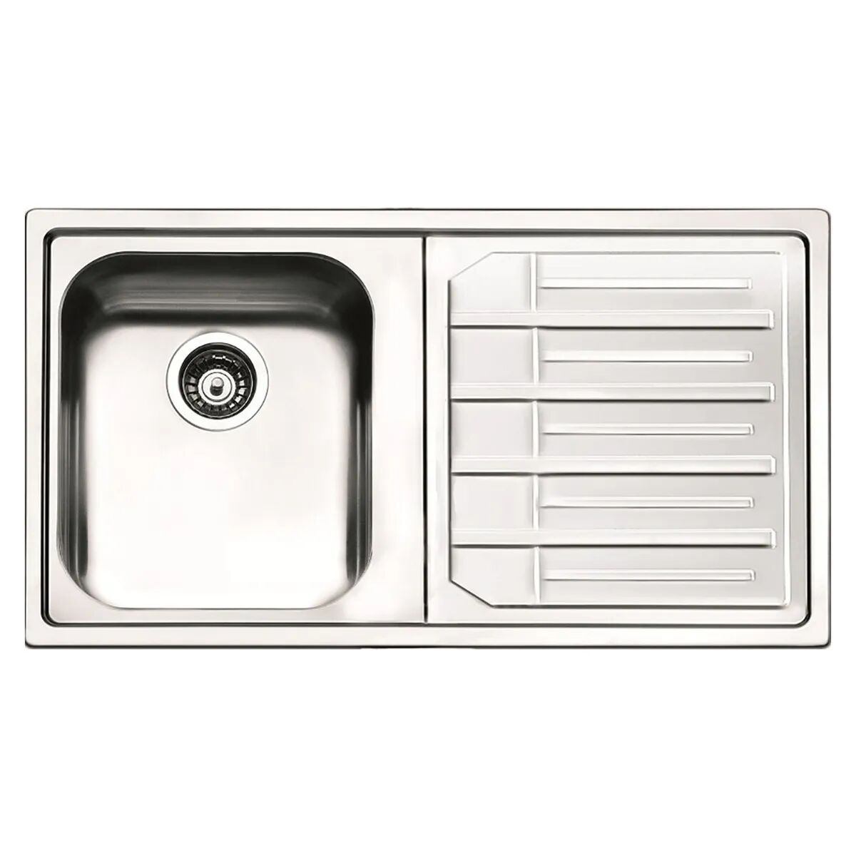 Apell LAVELLO ROMA 86x50 cm INOX SPAZZOLATO 1 VASCA CON SGOCCIOLATOIO A DESTRA PILETTA 3,5''