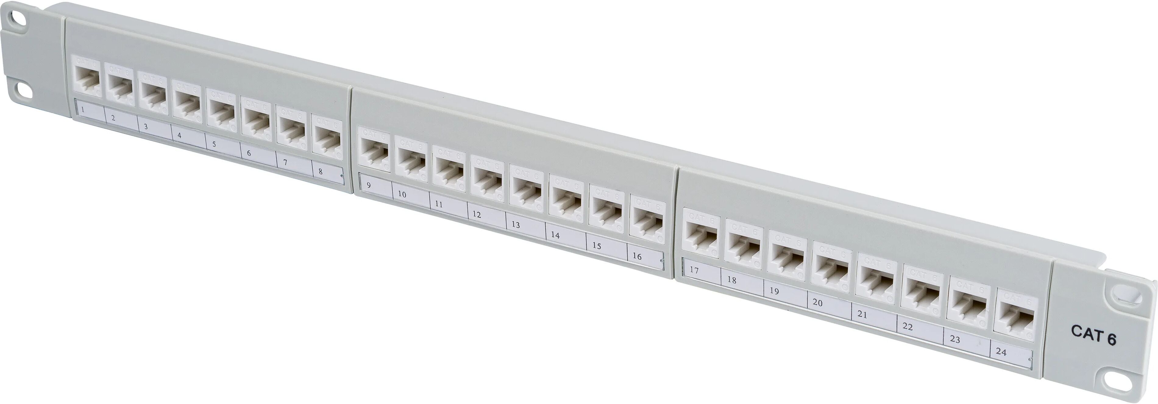 fanton pannello cat6 24 porte con moduli rj45 per armadio rack 19'' con asole per fissaggio cavi