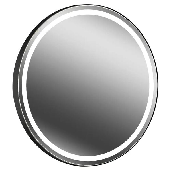 tecnomat specchio olek Ø80 cm con cornice nera retroilluminato reversibile strip led 24 w luce fredda
