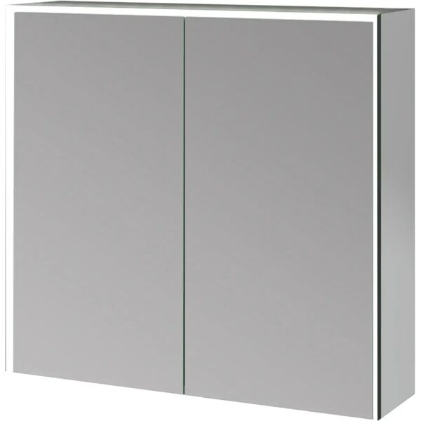 tecnomat armadietto specchio space 2 ante soft close 75x70x20 cm (lxhxp) con illuminazione led 6500k