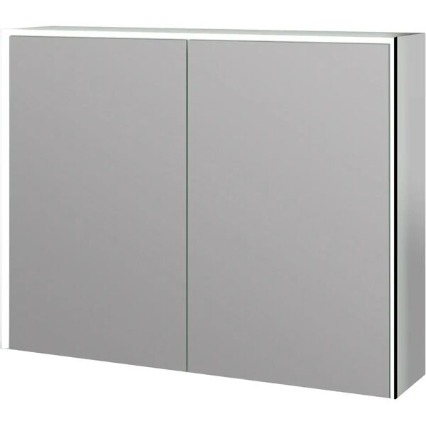 tecnomat armadietto specchio space 2 ante soft close 90x70x20 cm (lxhxp) con illuminazione led 6500k