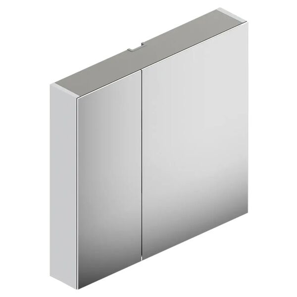 tecnomat armadietto specchio mir 2 ante soft close 80x75x14 cm (lxhxp) cornice color alluminio