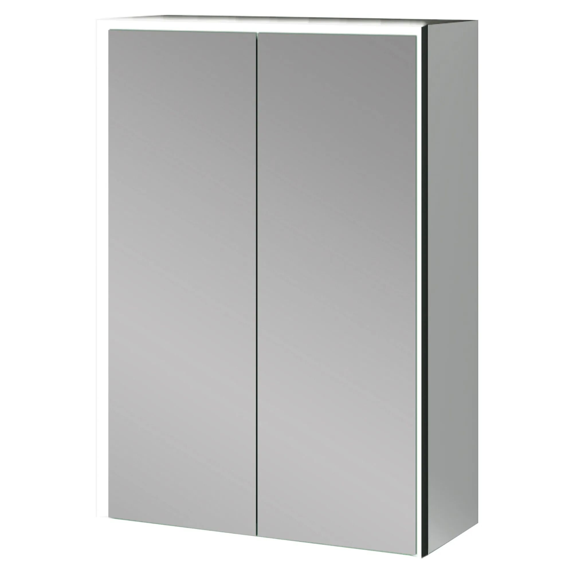 tecnomat armadietto specchio space 2 ante soft close 50x70x20 cm (lxhxp) con illuminazione led 6500k