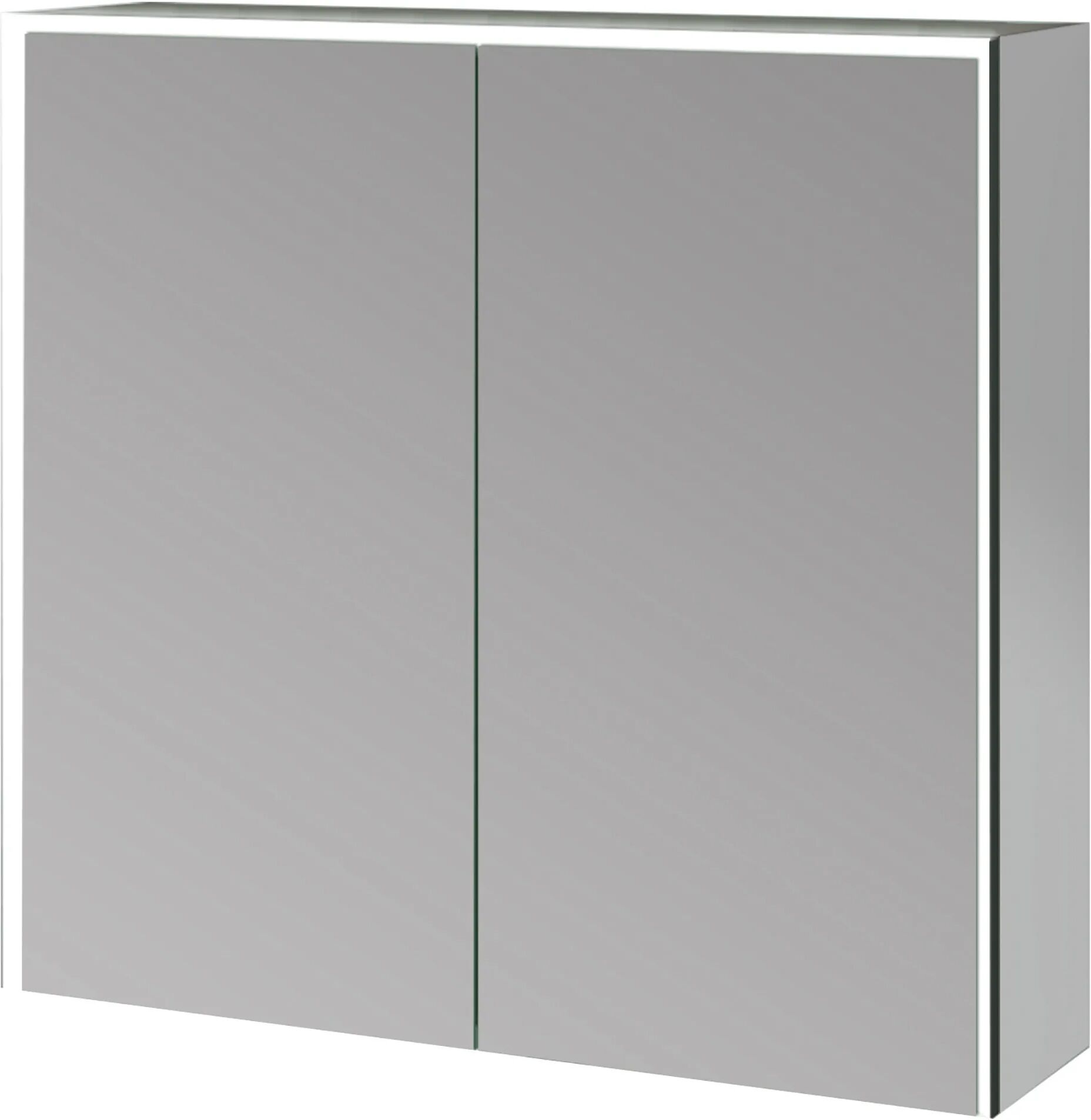 tecnomat armadietto specchio space 2 ante soft close 75x70x20 cm (lxhxp) con illuminazione led 6500k