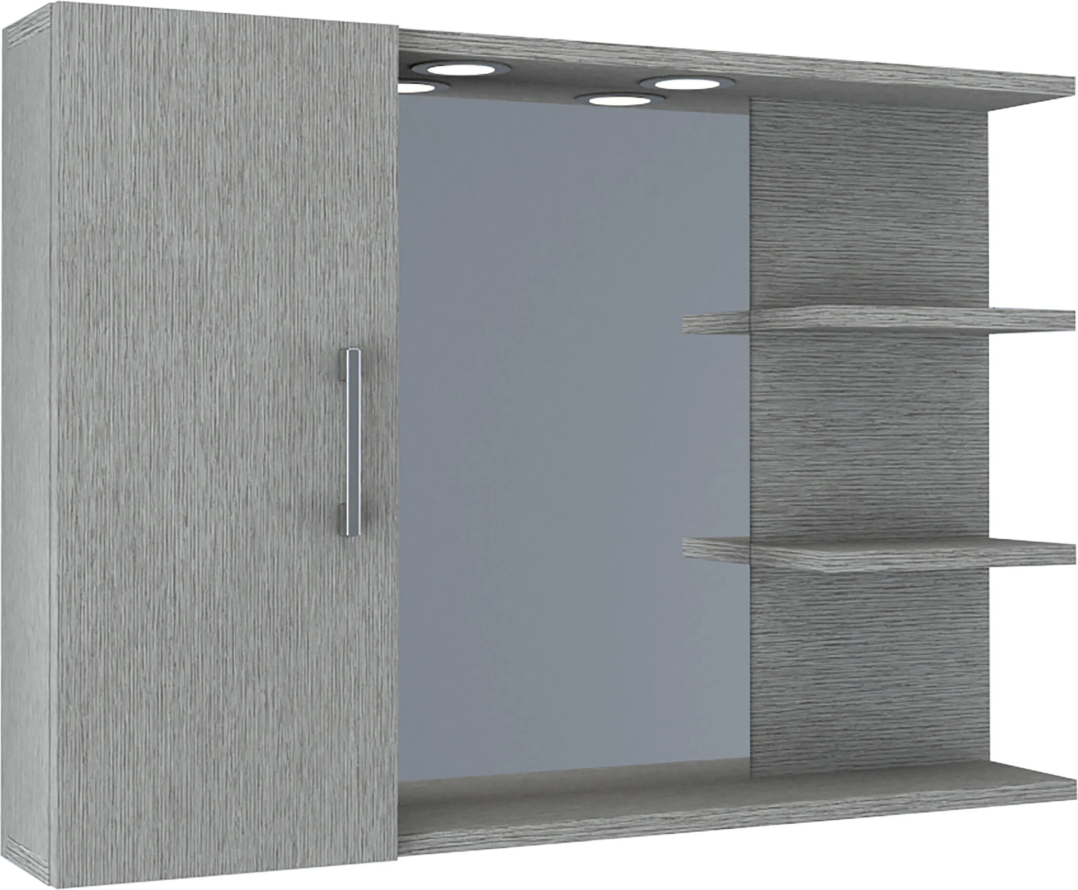 tecnomat armadietto specchio vera 1 anta sinistra 83x58x15 cm (lxhxp) legno grigio matrix 2 luci led 2w