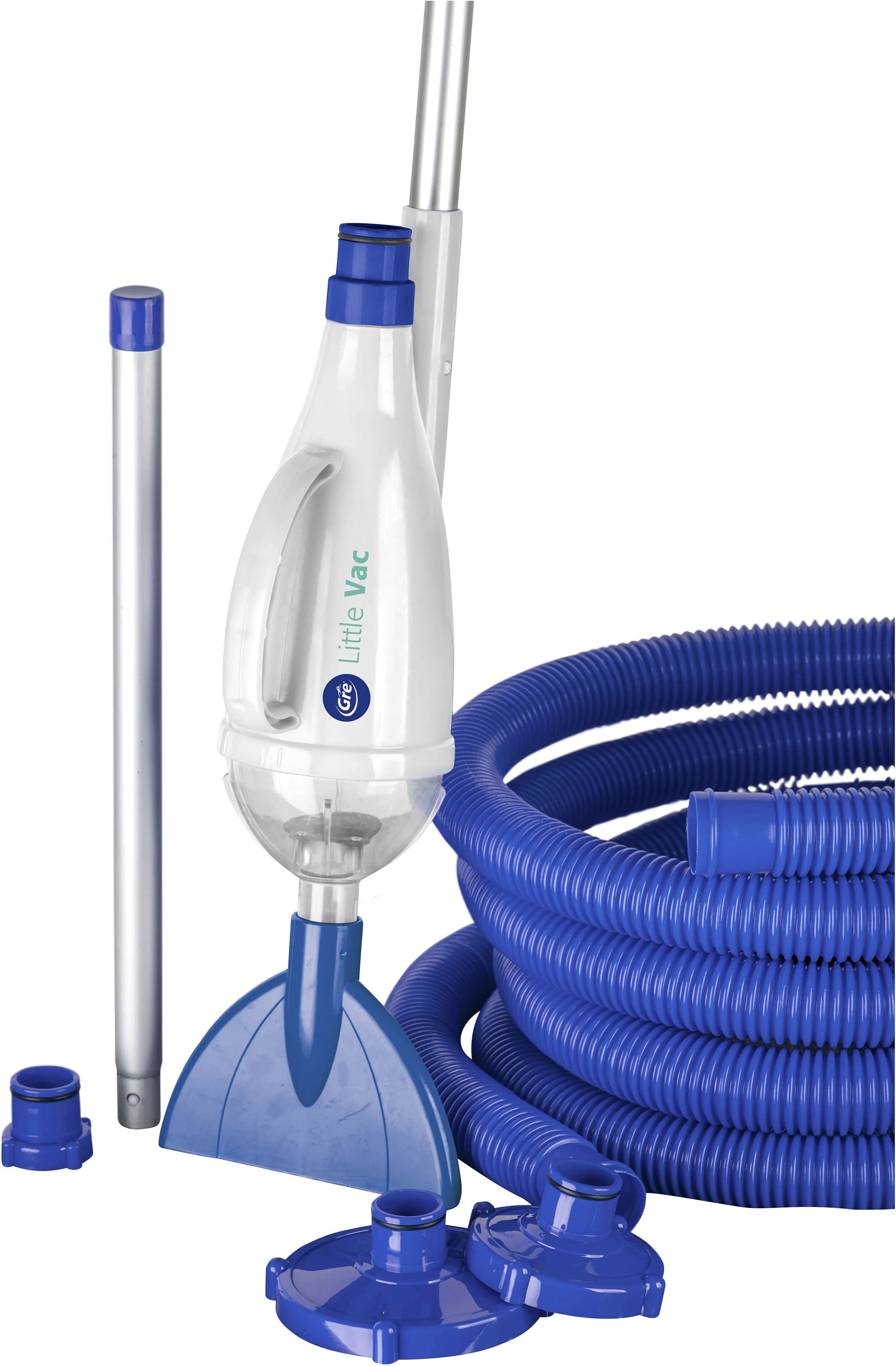 gre' pulitore piscine little vac  manuale tubo 6 m x Ø32 mm manico 4 sezioni e 3 connettori