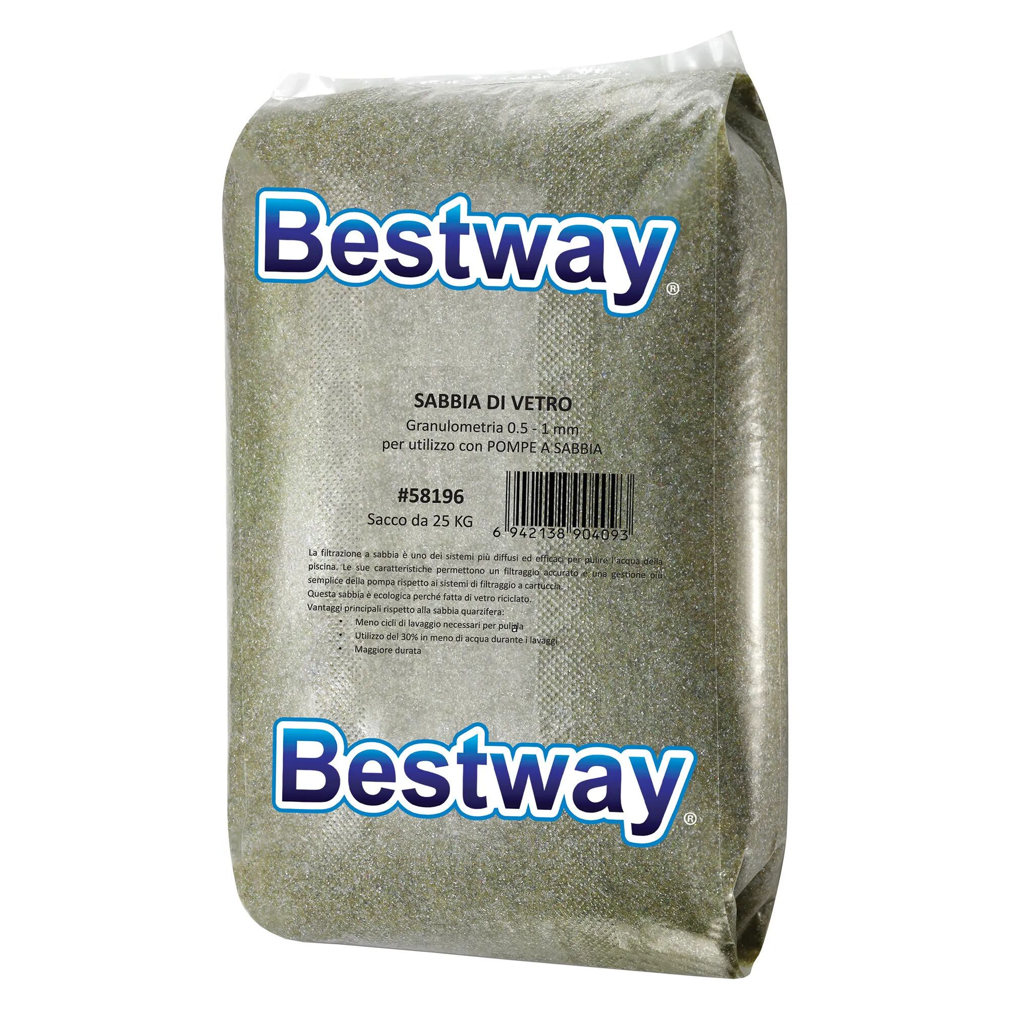 Bestway SABBIA DI VETRO 25 kg PER POMPE A SABBIA PER PISCINE