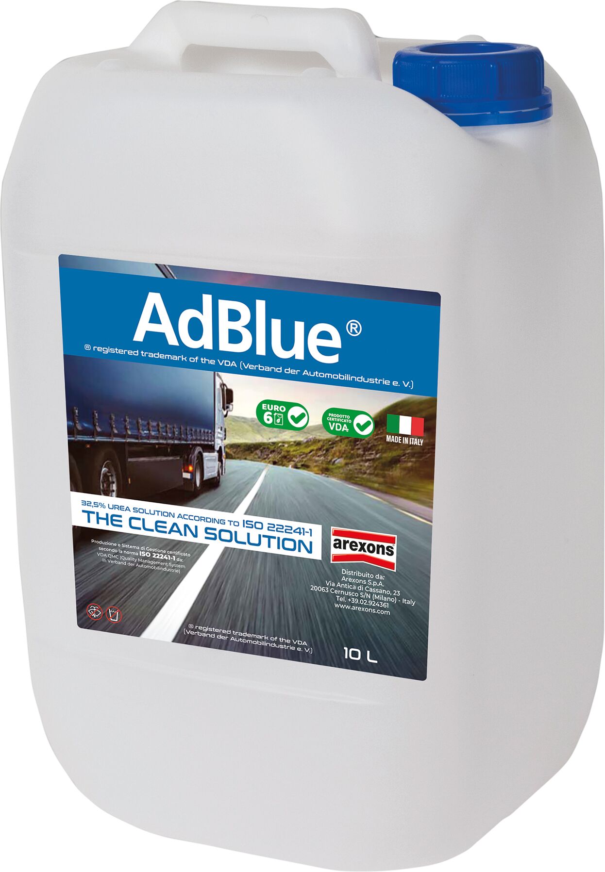 arexons liquido ad blue 10 l  con beccuccio