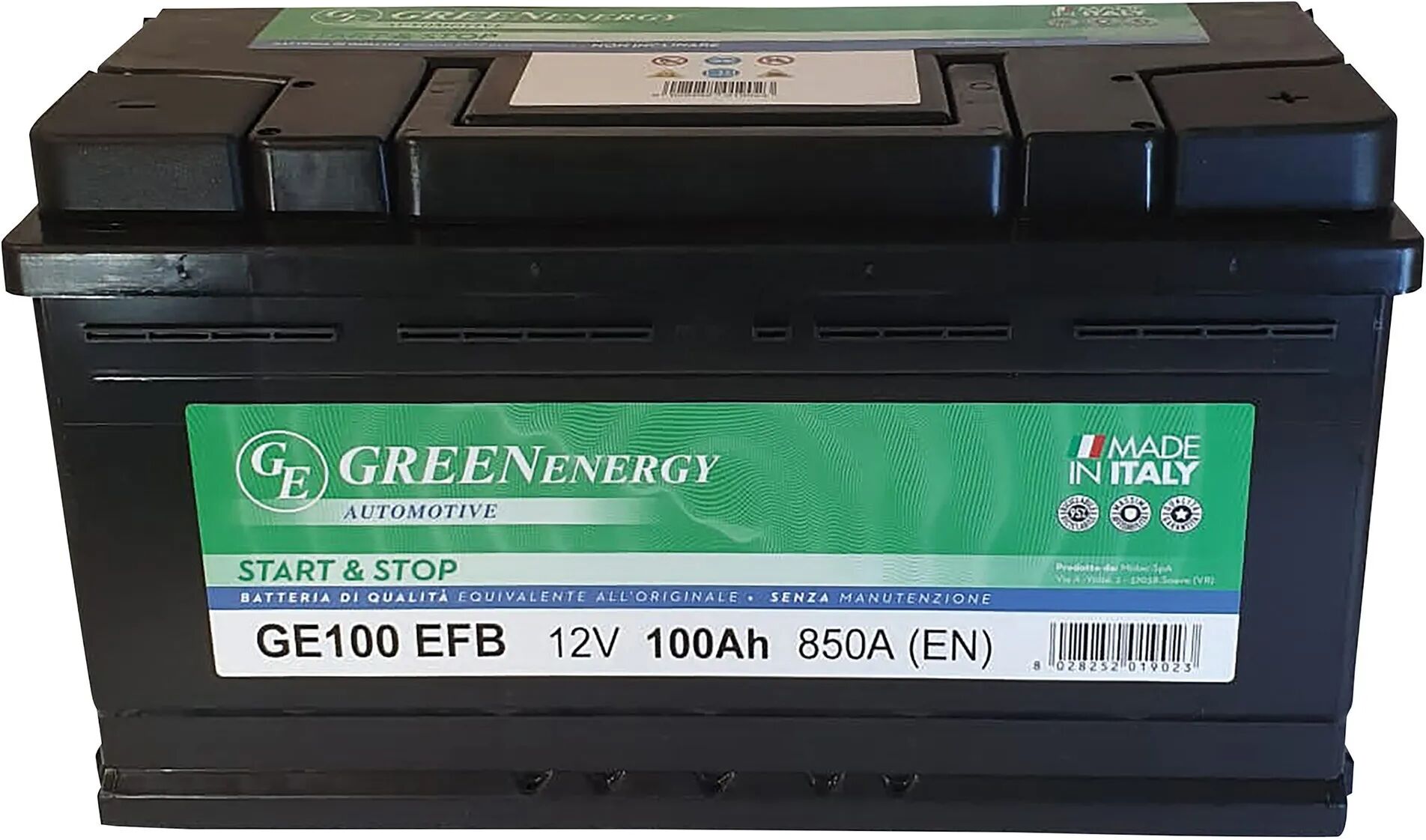 Green Energy BATTERIA AUTO 100 Ah START & STOP EFB  SPUNTO 850 A 353x175x190 mm PESO 22,2 kg