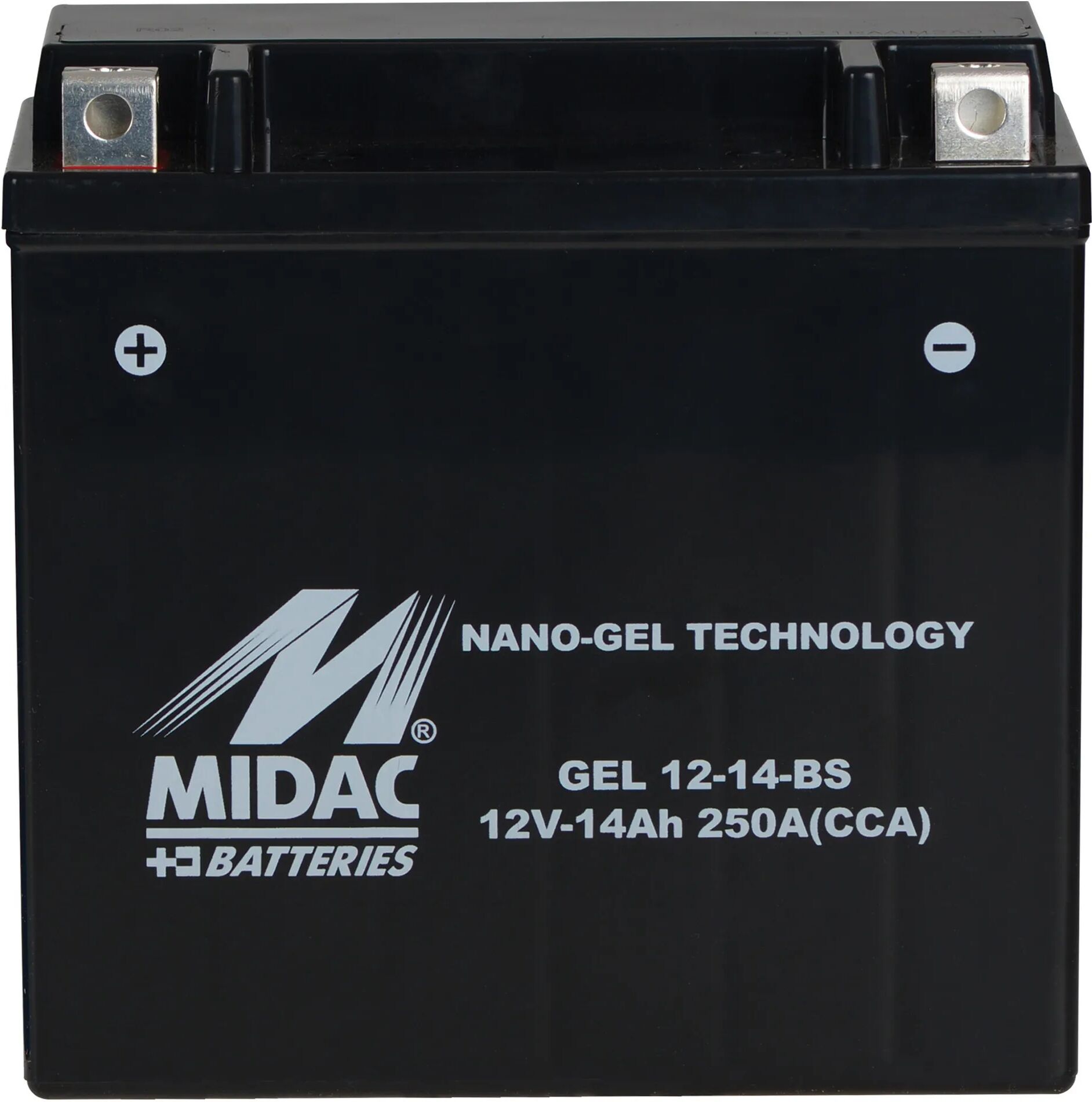 Midac BATTERIA MOTO GEL 14Ah 250A 14-BS 150x87x145 mm (LxPxH) PESO 4,246 kg