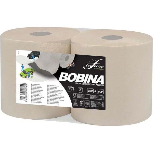 tecnomat 2 rotoli di carta 500 strappi 3 veli 140 m x 24 cm (lxh) Ø 28 cm 3 veli 100% riciclata