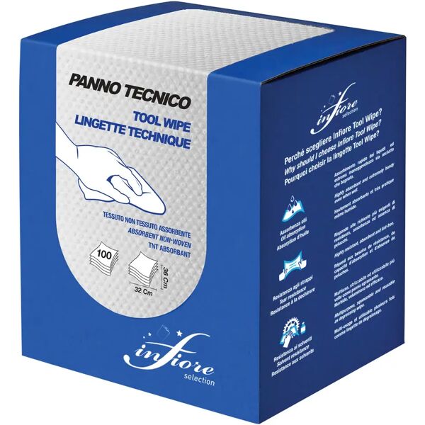 tecnomat 100 panni meccanico 32x36 cm extra resistenti/assorbenti airlaid pura cellulosa