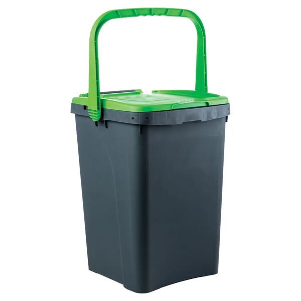 tecnomat pattumiera ecoplus 50 l verde con corpo grigio 430x410 mm h 545 mm