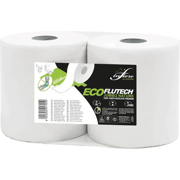 tecnomat 6 rotoli carta igienica jumbo idrosolub in 15 secondi 210m x 9,2 cm 2 veli cellulosa ecologica